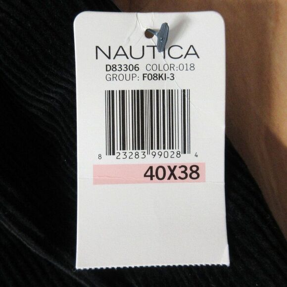 NAUTICA Classic Fit Pleated Front Corduroy Pants Mens Size 40x38 TALL Black NWT - Picture 4 of 11